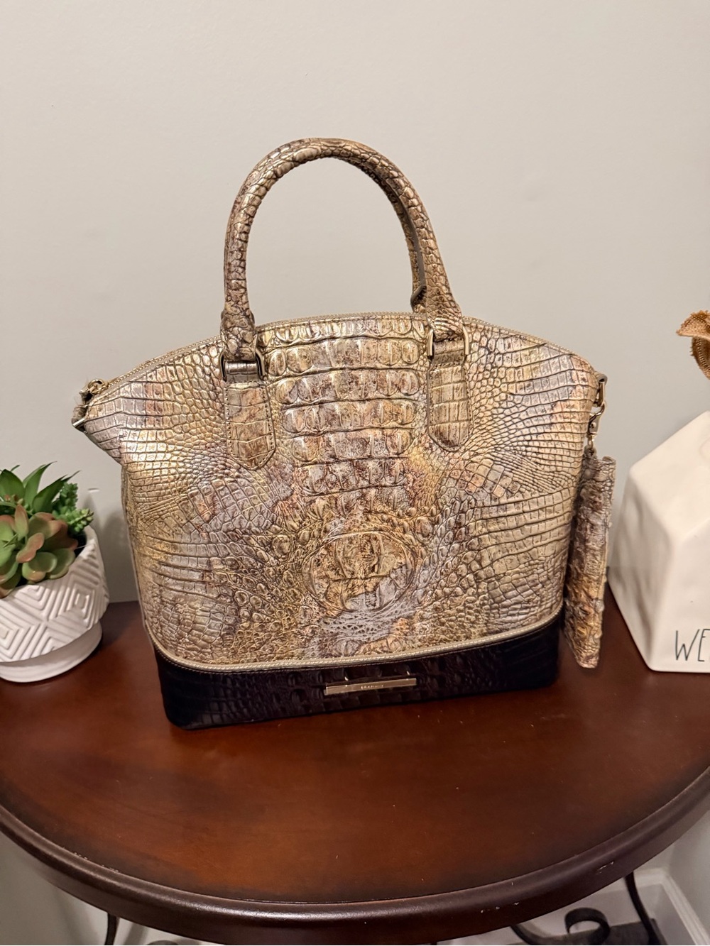 Brahmin large Duxbury in Symphony Katla with EUC matching mask case